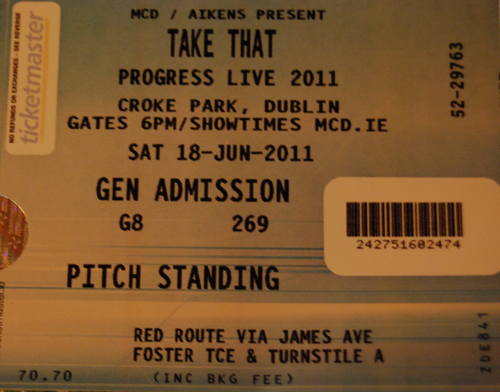 Take That ticket